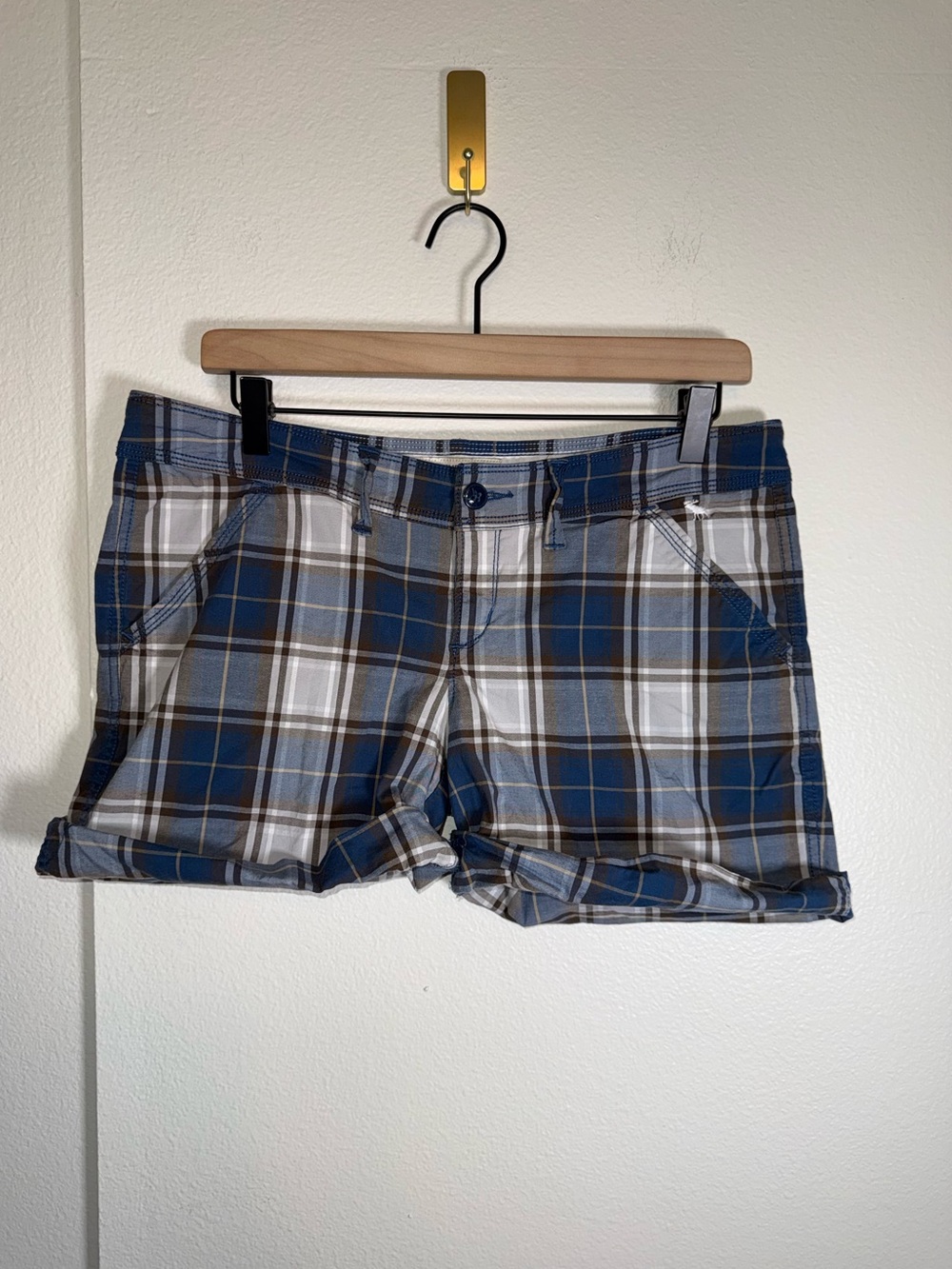 VINTAGE ABERCROMBIE & FITCH Y2K Classic preppy cotton plaid mid rise shorts 6